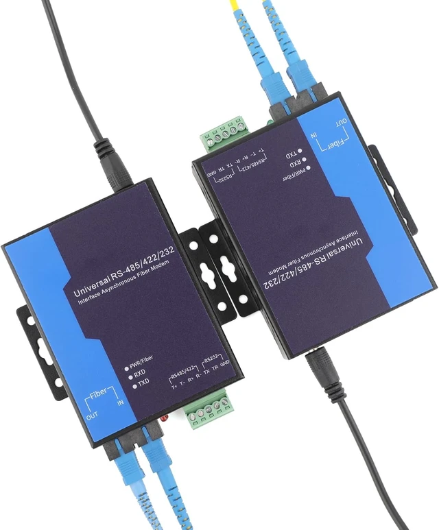 Alt view image 7 of 7 - Serial RS485/RS422/RS232 to Fiber Optic Media Converter FC MM