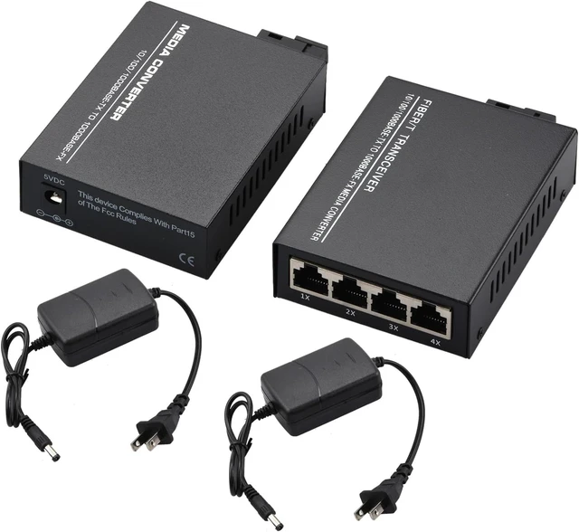 Alt view image 2 of 7 - DAGIJIRD Fiber Optic Media Converter Gigabit 1000M Single Mode SC to RJ45