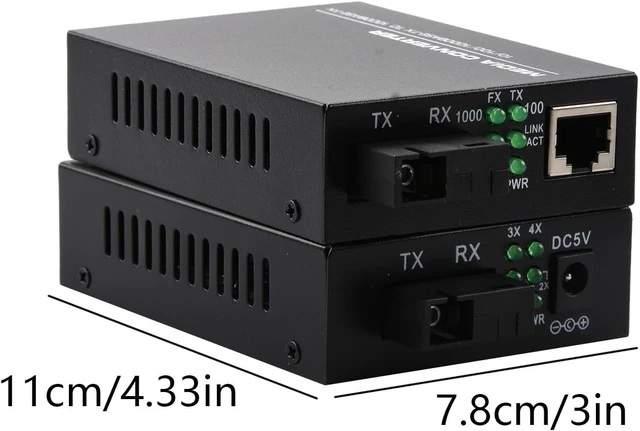 Alt view image 5 of 7 - DAGIJIRD Fiber Optic Media Converter Gigabit 1000M Single Mode SC to RJ45