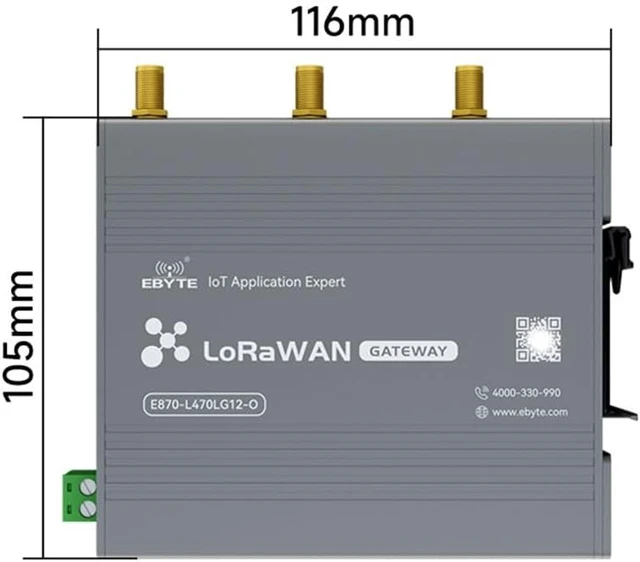 Alt view image 3 of 7 - 470/868/915M SX1302 LoraWan WIF Wireless Gateway Open Source E870-O Half Duplex Build-in NS Node RED PA+LNA Industrial Grade (470M)