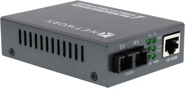 Alt view image 7 of 7 - Networx® Fast Ethernet Fiber Media Converter - UTP to 100Base-FX - SC Singlemode, 20km...