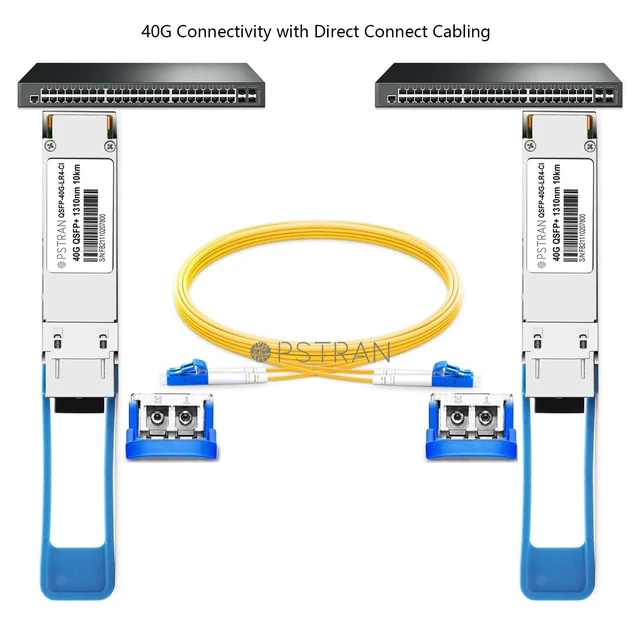 Alt view image 3 of 5 - 40GBASE-LR4 QSFP+ InfiniBand FDR10 Optical Transceiver Module Compatible with NVIDIA/Mellanox MC2210511-LR4 for Switch-IB 2 Switches and ConnectX-5 HCA 1310nm 10km DDM Duplex LC SMF