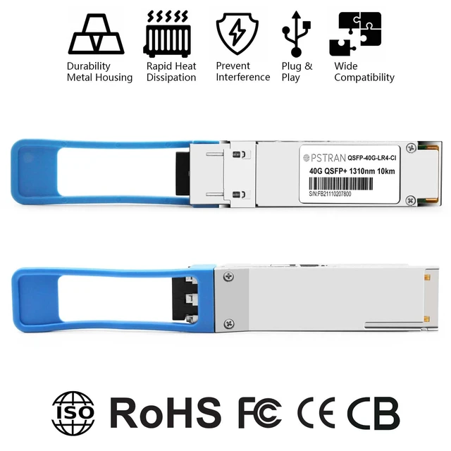 Alt view image 4 of 5 - 40GBASE-LR4 QSFP+ InfiniBand FDR10 Optical Transceiver Module Compatible with NVIDIA/Mellanox MC2210511-LR4 for Switch-IB 2 Switches and ConnectX-5 HCA 1310nm 10km DDM Duplex LC SMF