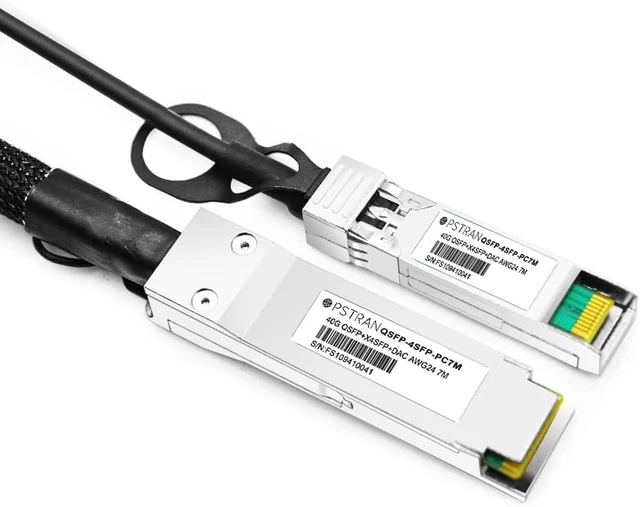Alt view image 3 of 5 - 40G QSFP+ to 4x10G SFP+ Passive Breakout DAC for Dell DAC-QSFP-4SFP-10G-7M 7m
