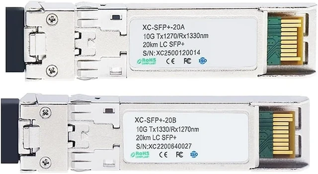 Main image of LC SFP+ 10G Fiber Optical Module 20KM 1270nm/1330nm Singlemode Compatible with Switch for Networking(3 Pair)