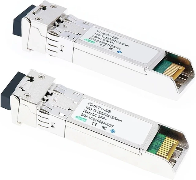 Alt view image 2 of 4 - LC SFP+ 10G Fiber Optical Module 20KM 1270nm/1330nm Singlemode Compatible with Switch for Networking(3 Pair)