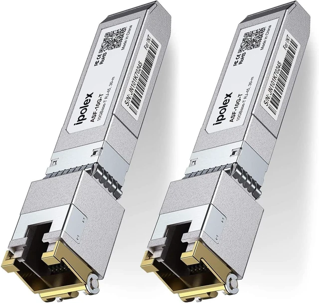 Main image of Pack of 2 1.25/2.5/5/10G SFP+ to RJ45 Transceiver, 10GBase-T Copper SFP+ Module