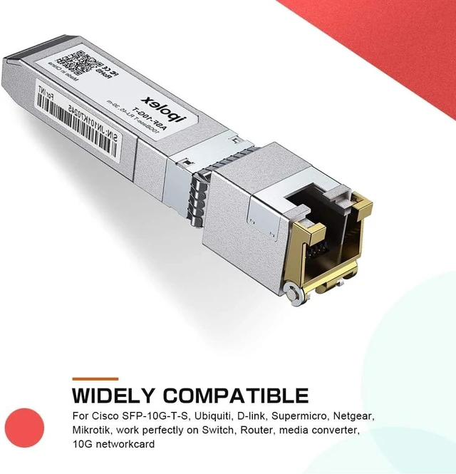 Alt view image 3 of 6 - Pack of 2 1.25/2.5/5/10G SFP+ to RJ45 Transceiver, 10GBase-T Copper SFP+ Module
