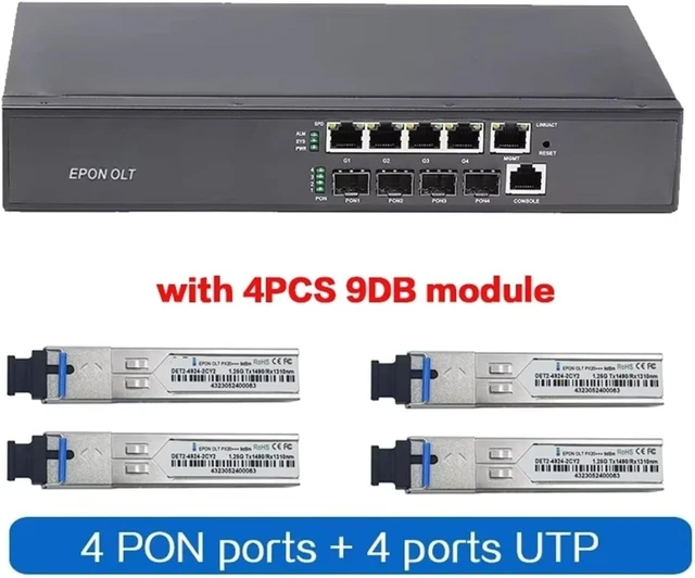 Alt view image 2 of 7 - SFP Module EPON OLT 4PON Ports FTTH CATV GEPON Fiber Optic 1.25G PX20++++ Onu 9DB SFP Module(4EPON 4PCS 9DB Ver.1)