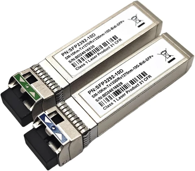 Alt view image 2 of 5 - 10G 10/20/40/60KM SFP Module SM LC 1270/1330nm Single Fiber Optic Module Compatible with Switch(SFP-10G-BIDI-20KM)