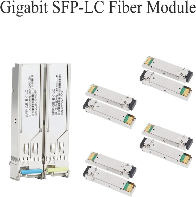 Alt view image 3 of 7 - 5 Pairs 1.25G Gigabit SFP Fiber Optic Module Single Mode Single Fiber LC 1310/1550nm A+B End for Ethernet Switch(1310nm 60KM)