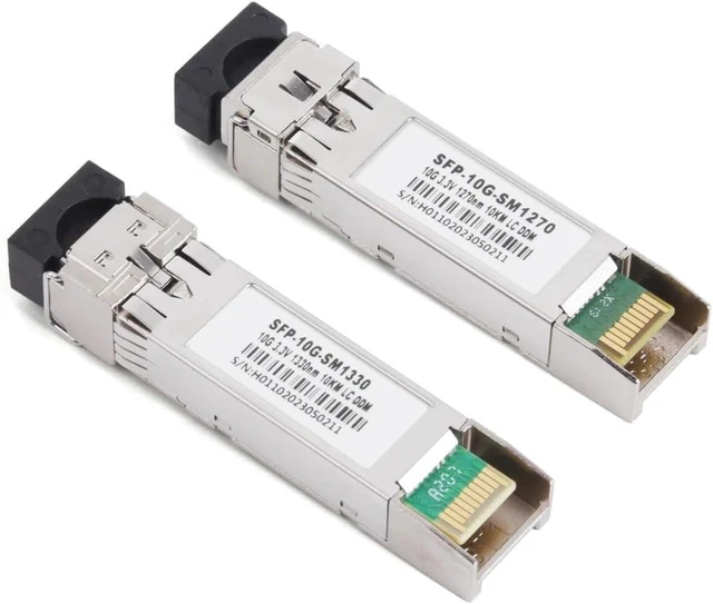 Alt view image 3 of 6 - 10 Pairs 10G Fiber SFP Module 1270nm/1330nm LC Single Mode Single Fiber 10/20/40KM A+B for Ethernet Switch(10KM)