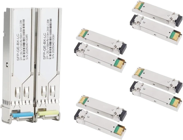 Main image of 5 Pairs 1.25G Gigabit SFP Fiber Optic Module Single Mode Single Fiber LC 1310/1550nm A+B End for Ethernet Switch(40KM)