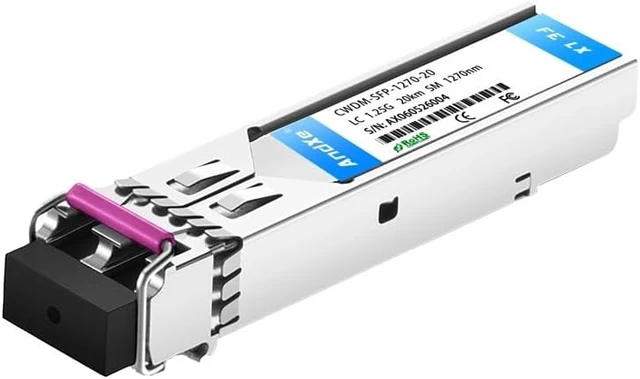 Main image of CWDM-SFP-1270-20 SFP Optical Transceiver Module, 1.25Gbps Dual Fiber 20km LC SMF, 1270nm CWDM Wavelength, Commercial Grade for Network Switch/Router (wavelength1270nm)