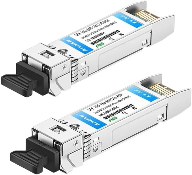 Main image of SFP+ 10G BIDI Optical Transceiver Module, Single Mode Single Fiber Bi-Directional, 1270nm/1330nm Wavelength, 60km Reach, Commercial Grade, Paired Use