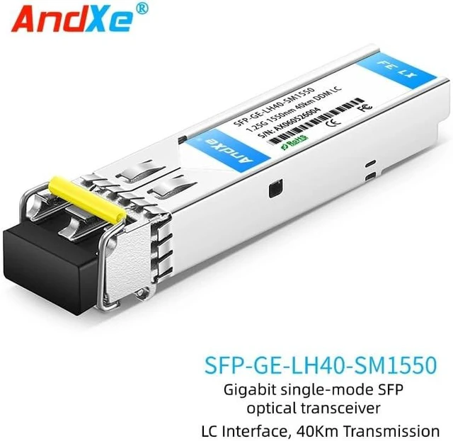 Alt view image 2 of 7 - SFP-GE-LX-SM1310 Gigabit Ethernet SFP Transceiver, Single-Mode, 1310nm, LC Duplex, Up to 20km Reach (X2, SFP-GE-LH40-SM1550)