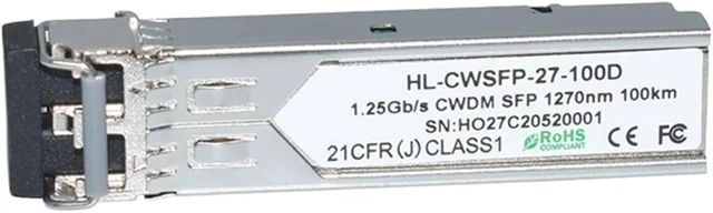 Alt view image 2 of 7 - 1.25G CWDM SFP 100km 1270 to 1450nm1G 1000base Mini-GBIC for Cwdm Mux/Demux Compatible with Most switches(1290nm)