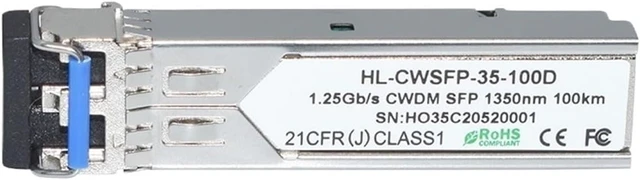 Alt view image 4 of 7 - 1.25G CWDM SFP 100km 1270 to 1450nm1G 1000base Mini-GBIC for Cwdm Mux/Demux Compatible with Most switches(1290nm)
