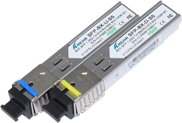 Main image of 1000BASE-BX Single Fiber 1G BiDi Mini GBIC LC/SC 1.25G 1310nm/1550nm 5km WDM SFP (Color : 5pairs LC Connector)