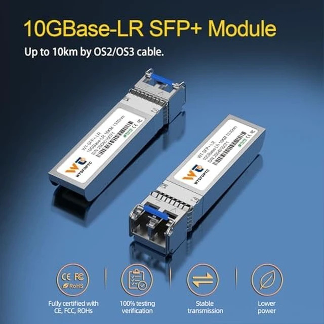 Alt view image 3 of 7 - 4Pack 10G SFP+ Transceiver, 10G LR LC Single-Mode SMF Optical Module 10km