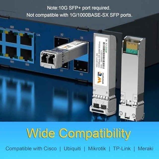 Main image of 6 Pack 10GBase-SR Transceiver, 10G SFP+ SR Module MMF Multimode 300m 850nm