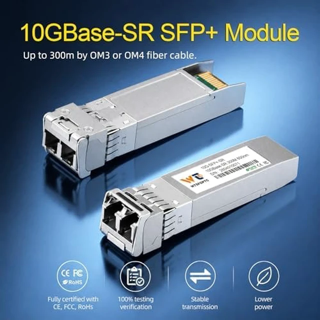 Alt view image 3 of 7 - 4 Pack 10GBase-SR Transceiver, 10G SR SFP+ LC 300m Multimode SFP+ Module