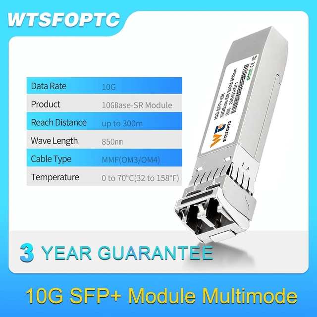 Alt view image 6 of 7 - 10G SR SFP Transceiver Optical SFP+ LC Module Multimode 300m &10G LR SFP+ Module 10GBase-LR Single Mode Transceiver 10km Compatible with Cisco, Mikrotik, Netgear and Open Switch (Not for Intel)