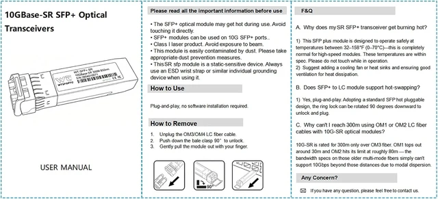 Alt view image 7 of 7 - 4 Pack 10GBase-SR Transceiver, 10G SR SFP+ LC 300m Multimode SFP+ Module