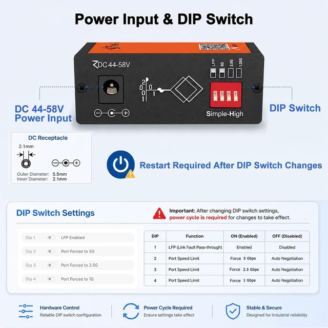 Alt view image 3 of 6 - 10G Gigabit Media Ethernet Converter Mxtgifar AI Managed Fiber Converter