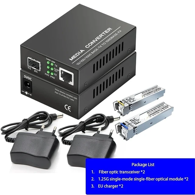 Alt view image 2 of 7 - SFP Module SFP Fiber Optic Converter Gigabit Media 20/40/80KM SC LC Single-Mode Single Dual-Fiber with 1.25G BIDI(with BIDI EU 1Pair)
