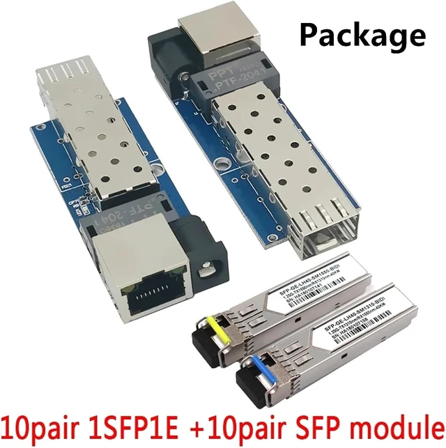 Alt view image 2 of 3 - SFP Module Sfp Media Converter Gigabit Mini10/100/1000Mbps Fiber Ethernet Switch 1SFP1E 1F1E(10pair LC SFP Module)