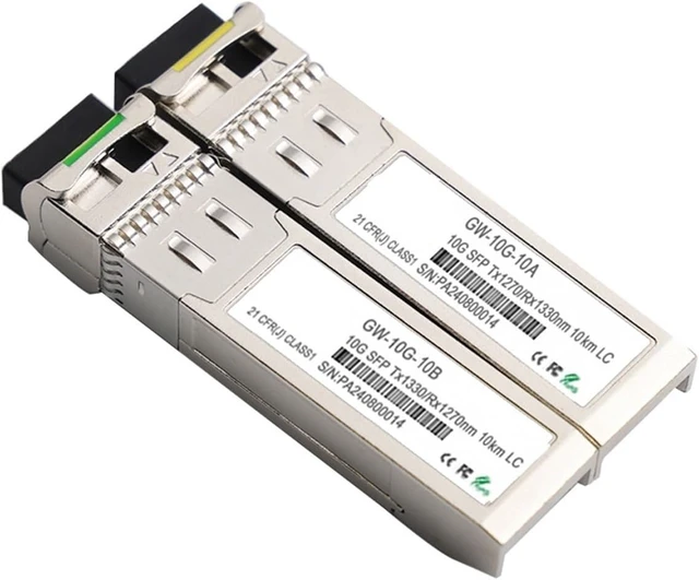Alt view image 2 of 5 - 10G SFP Module Transcevier 10KM 20KM 40KM 60KM 70KM 80/100KM SM WDM SFP+ Module(10km-1pair)