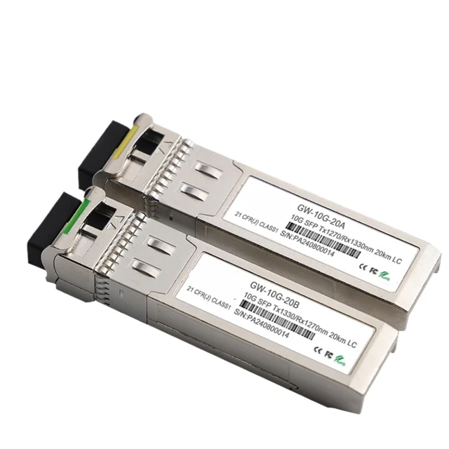 Alt view image 3 of 3 - 10G SM LC WDM SFP+ Module 1270/1330nm Single Mode 10-60KM Fiber Optic Module(1Pair 10KM)