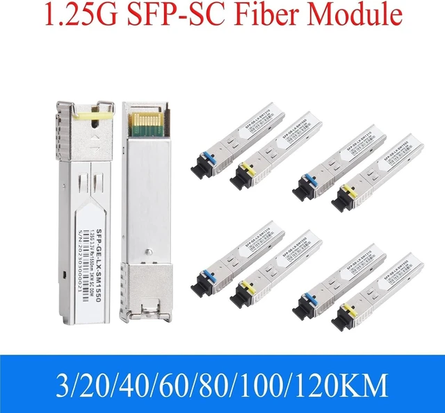 Alt view image 3 of 7 - 5Pair 1.25G 1000M Gigabit Fiber SFP Module SC 1310nm/1550nm Single Mode A+B Fiber Module Fit for Ethernet Switch(40KM)