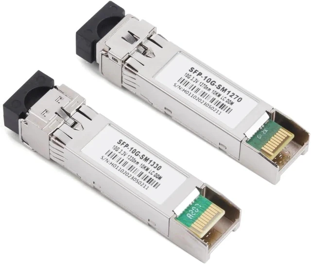 Alt view image 4 of 7 - 1Pair 10G Fiber SFP Module LC 1270nm/1330nm Single Mode 10KM/20KM/40KM A+B Fiber Module Fit for Ethernet Switch(10KM)