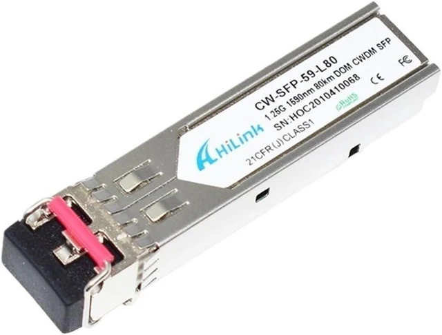 Main image of 1000BASE-ZX Duplex 1.25G 1590nm 80km DOM CWDM SFP