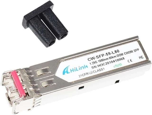 Alt view image 2 of 2 - 1000BASE-ZX Duplex 1.25G 1590nm 80km DOM CWDM SFP