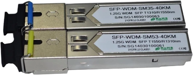 Alt view image 2 of 4 - 1G 1000BASE-BX 1.25G 1310nm/1550nm 40km LC/SC WDM SFP(1pairs SC Connector)