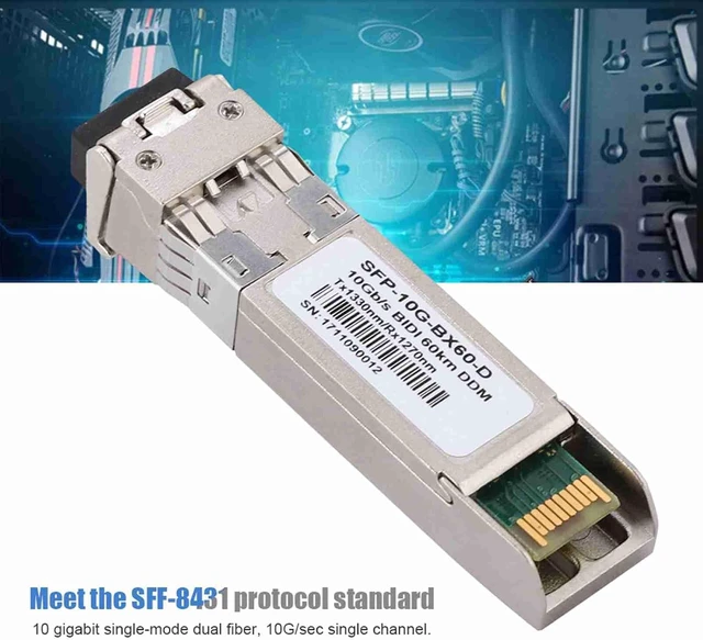 Alt view image 5 of 7 - AIQ YP19011 SFP 10G BX60 D 60KM Optical Module, 10 Gigabit Single Mode Dual Fiber, for Cloud Computing Data Center, Compatible with HP/, High Speed Stable Data Transmissio