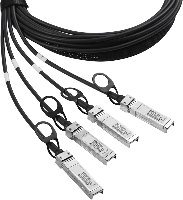 Alt view image 3 of 5 - 40G QSFP+ to 4SFP+ Ethernet QSFP+ Breakout Cable 3-Meter Passive Compatible with QFX-QSFP-DACBO-3M