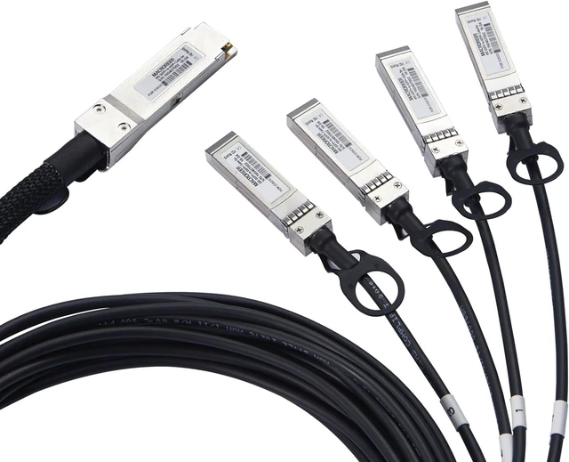 Alt view image 2 of 6 - 40G QSFP+ to 4 SFP+ DAC Breakout Cable,40GBASE-CR4 Passive QSFP to SFP Cable,Direct Attach Copper Cable for Juniper QFX-QSFP-DACBO-1M Devices, 1-Meter(3.3ft)