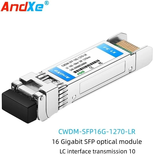 Alt view image 2 of 7 - SFP+ Optical Transceiver, 16G CWDM 1270nm Wavelength, Dual LC SMF, 10KM Reach, Commercial Grade, Industry-Standard Compatible (Model: CWDM-SFP16G-1270-LR)