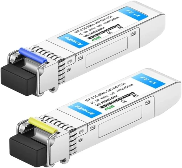Main image of SFP-2.5G-80Km-SM1490/1550 Single-Mode BiDi Optical Transceiver, 1490nm/1550nm Wavelength (DFB-Rx), LC Connector, High Compatibility, 80km Transmission, Sold in Pairs - Commercial Grade