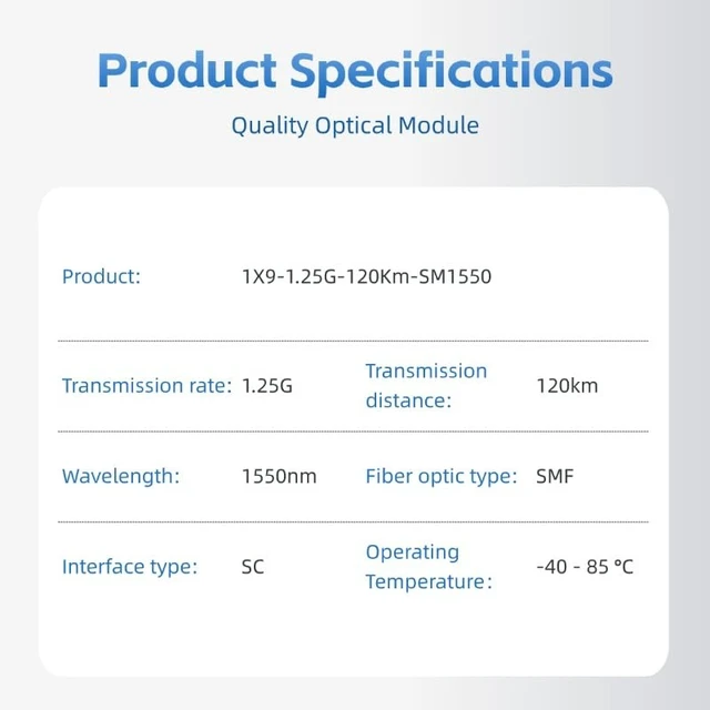 Alt view image 3 of 4 - Industrial Ultra-Long Haul 1x9 Transceiver Module, 120Km(75Mi) Single Mode SC, 1550nm, 3.3V, Industrial Temp (-40°C to 85°C)