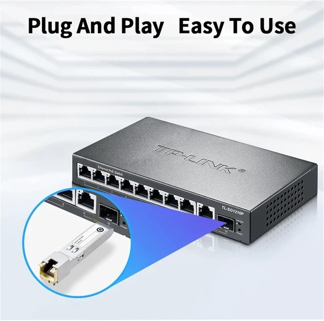 Alt view image 5 of 7 - 1Pcs 10G Copper SFP+ Module 10GBase-Tx 2.5G Fiber Optical RJ45 Ethernet Port 10Gbps Transceiver Module Transmission TL-SM510U(TL-SM510U)