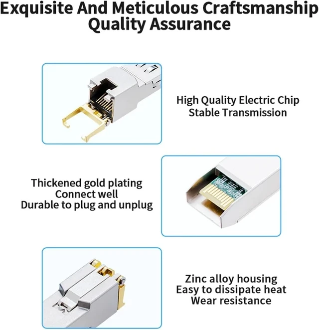 Alt view image 7 of 7 - 1Pcs 10G Copper SFP+ Module 10GBase-Tx 2.5G Fiber Optical RJ45 Ethernet Port 10Gbps Transceiver Module Transmission TL-SM510U(TL-SM510U)