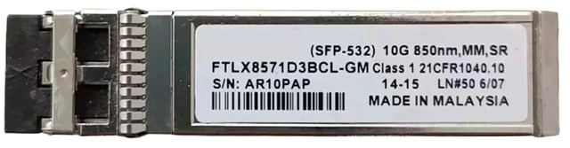 Main image of 10G Fiber Optical Module FTLX8571D3BCL-GM SFP-532 10G 850NM MM SR 10gb SFP Transceiver Switch