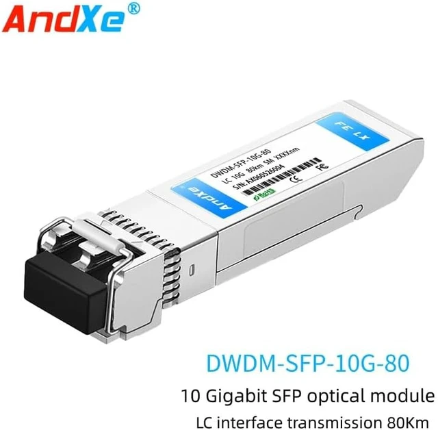 Alt view image 2 of 7 - SFP+ Optical Transceiver, 10G Dual Fiber LC 80km DWDM Tunable Wavelength C17-61, Commercial Grade, Multi-Brand Compatible