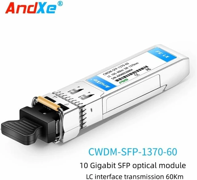 Alt view image 2 of 7 - CWDM-SFP-1370-60 Optical Transceiver Module, SFP+ 10G Duplex LC 60KM, 1370-1450nm CWDM, Commercial Grade, Industry-Standard Compatible