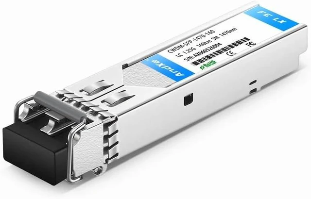 Main image of CWDM-SFP-1470-160 Optical Transceiver, SFP 1.25G Dual LC 160KM 1470-1610nm CWDM, 8 Wavelengths, Commercial Grade, Multi-Brand Compatible